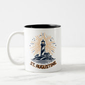 St. Augustine Florida Lighthouse Sunrise ツートーンマグカップ (左)