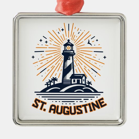 St. Augustine Florida Lighthouse Sunrise メタルオーナメント (正面)