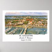 St. Augustine Florida Poster, Watercolor, Custom ポスター (正面)