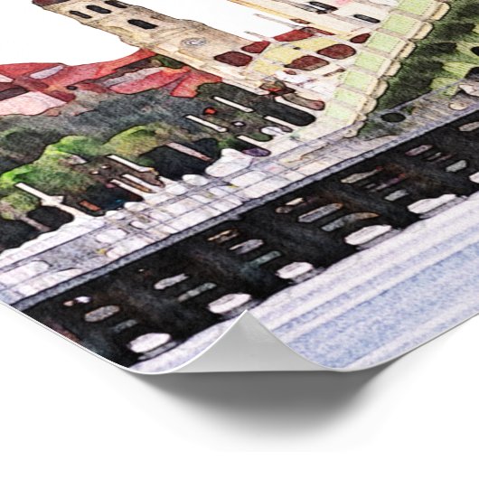 ST AUGUSTINE Florida Skyline結婚の歓迎 ポスター (角)