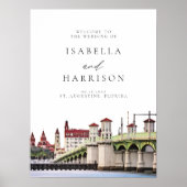 ST AUGUSTINE Florida Skyline結婚の歓迎 ポスター (正面)