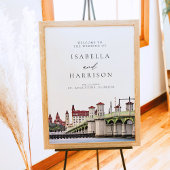 ST AUGUSTINE Florida Skyline結婚の歓迎 ポスター