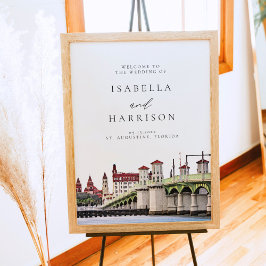 ST AUGUSTINE Florida Skyline結婚の歓迎 ポスター