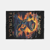 St. Augustine Florida Vacation Cute Alligator  フリースブランケット (正面(横))