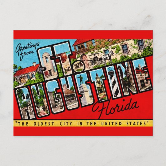  St Augustine Florida Vintage ポストカード (正面)