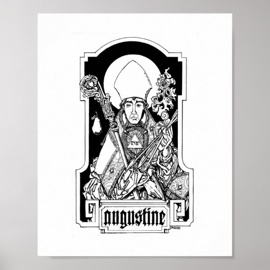 St. Augustine of Hippo 8" x 10"プリント ポスター (正面)