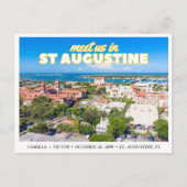 St. Augustine Save the Date Retro Skyline Postcard ポストカード (正面)