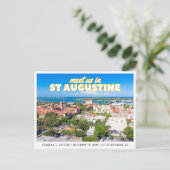 St. Augustine Save the Date Retro Skyline Postcard ポストカード (スタンド正面)