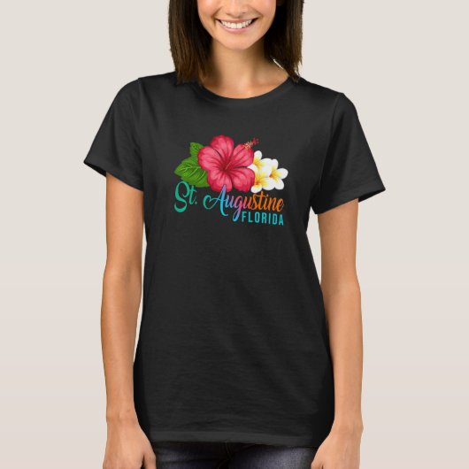 St Augustine Vacation Florida Tropical Hibiscus Fl Tシャツ (正面)