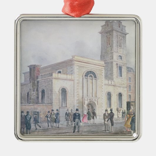 St Bartholomewの教会の眺め メタルオーナメント (正面)