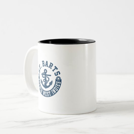 St Bartsのフランス語西インド諸島 ツートーンマグカップ (正面左)