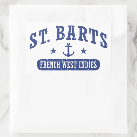 St Bartsのフランス語西インド諸島 長方形シール (バッグ)