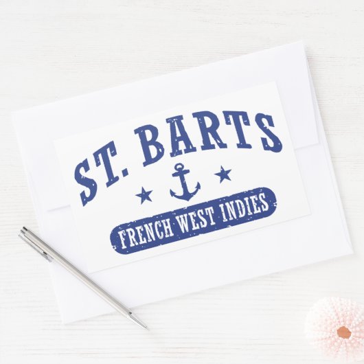 St Bartsのフランス語西インド諸島 長方形シール (封筒)