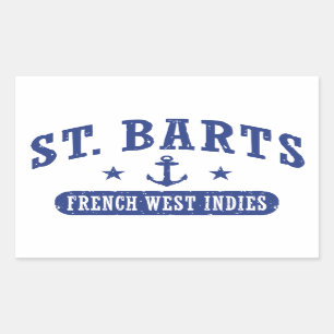 St Bartsのフランス語西インド諸島 長方形シール