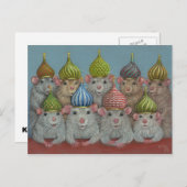 St Basilのオニオンドーム帽子ハガキのネズミ ポストカード (正面/裏面)