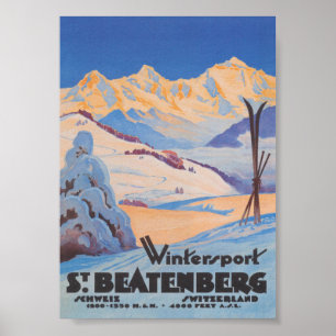 St. Beatenberg, Switzerland Vintage Travel Poster ポスター
