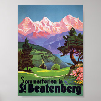 St. Beatenberg, Switzerland Vintage Travel Poster ポスター
