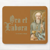 St. Benedict of Nursia （JM 07；ラテン・モットー） マウスパッド (正面)