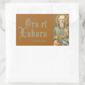 St. Benedict of Nursia （JM 07；ラテン・モットー） 長方形シール (バッグ)