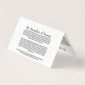  St. Benedict of Nursia Prayer Card (裏面)