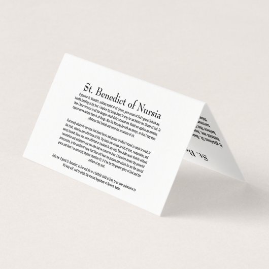  St. Benedict of Nursia Prayer Card (裏面)