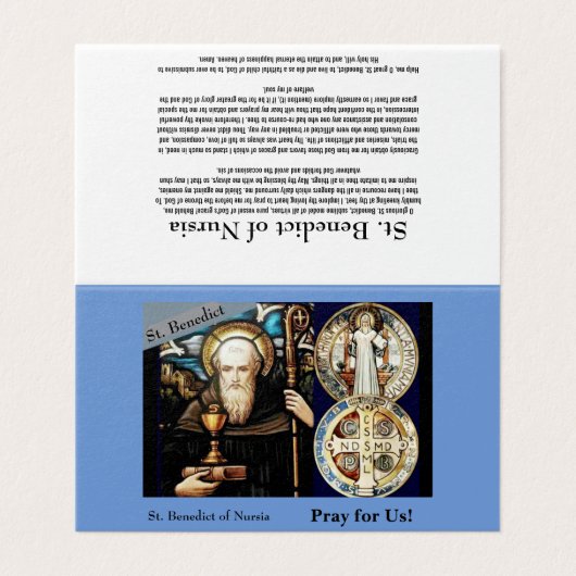 St. Benedict of Nursia Prayer Card (外部フラット)