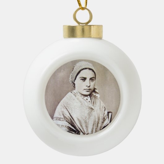 St.Bernadetteのクリスマスのオーナメント セラミックボールオーナメント (正面)