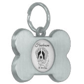 St. Bernard Dog Line Art Personalized Tag ペットネームタグ (正面左)