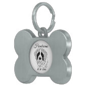 St. Bernard Dog Line Art Personalized Tag ペットネームタグ (正面右)