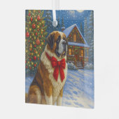 St. Bernard Holiday Glass Ornament ガラスオーナメント (正面左)