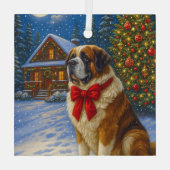 St. Bernard Holiday Glass Ornament ガラスオーナメント (裏面)