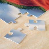 St. Bernard Winter Picnic Christmas Painting ジグソーパズル (側面)