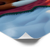 St. Bernard Winter Picnic Christmas Painting ポスター (コーナー)