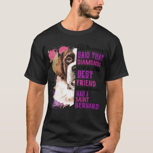 St Bernardsは女の子の友最高の犬のSt Bernarである Tシャツ (正面)