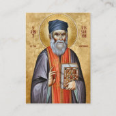St. Bessarion the Agathonite Orthodox Prayer Card  プレイスカード (正面)
