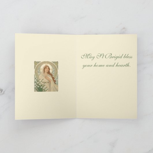 St Brigid And Snowdrops A Contemplative Quiet カード (内部)