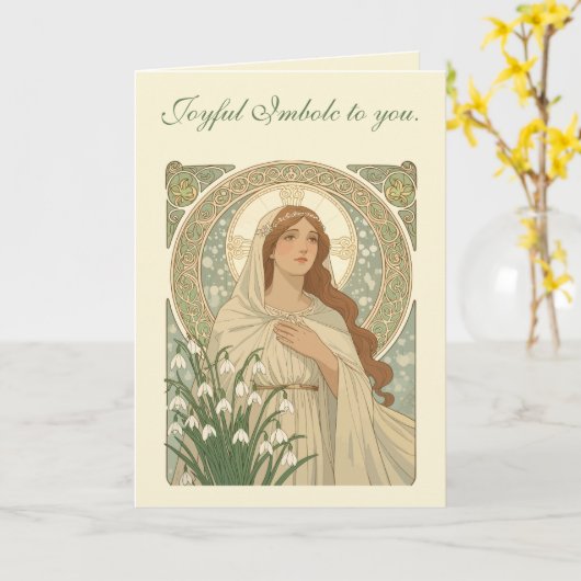 St Brigid And Snowdrops A Contemplative Quiet カード (黄色い花)