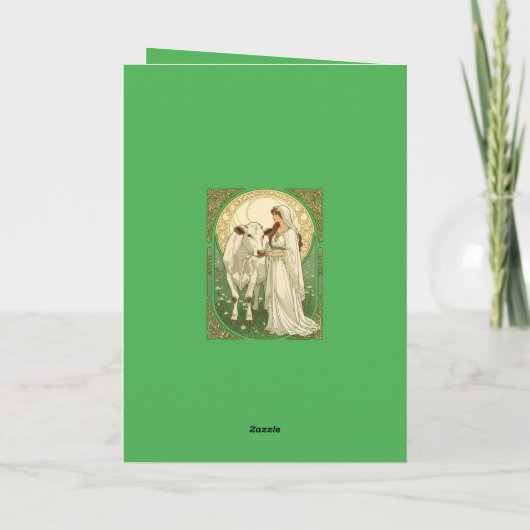 St Brigid and White Cow カード (裏面)