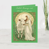 St Brigid and White Cow カード (正面)