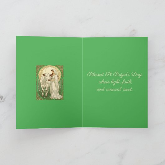 St Brigid and White Cow カード (内部)