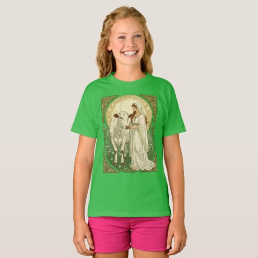 St Brigid and White Cow Tシャツ (正面フル)