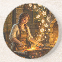 St Brigid Blacksmith Fairies Flowers Fantasy Art コースター