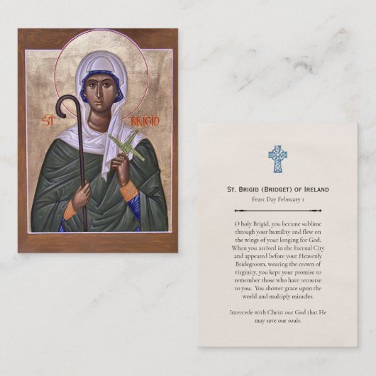St. Brigid (Bridget) of Ireland Prayer Card プレイスカード (正面/裏面)