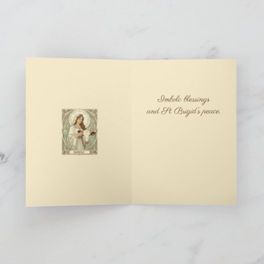 St Brigid Patroness Saint of Ireland Imbolc カード (内部)