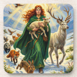 St Brigid Spring Goddess Woodland Animals Imbolc コースター