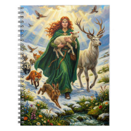 St Brigid Spring Goddess Woodland Animals Imbolc ノートブック