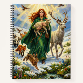 St Brigid Spring Goddess Woodland Animals Imbolc ノートブック