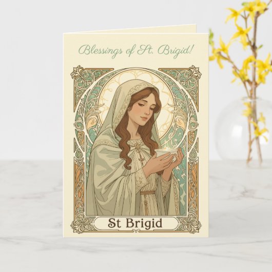 St Brigid The Patron Of Dairy Workers カード (黄色い花)