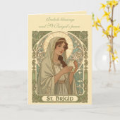 St Brigid The Patron Saint of Dairymaids カード (黄色い花)