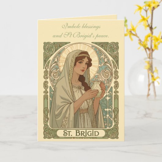 St Brigid The Patron Saint of Dairymaids カード (黄色い花)